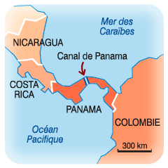 Carte canal panama