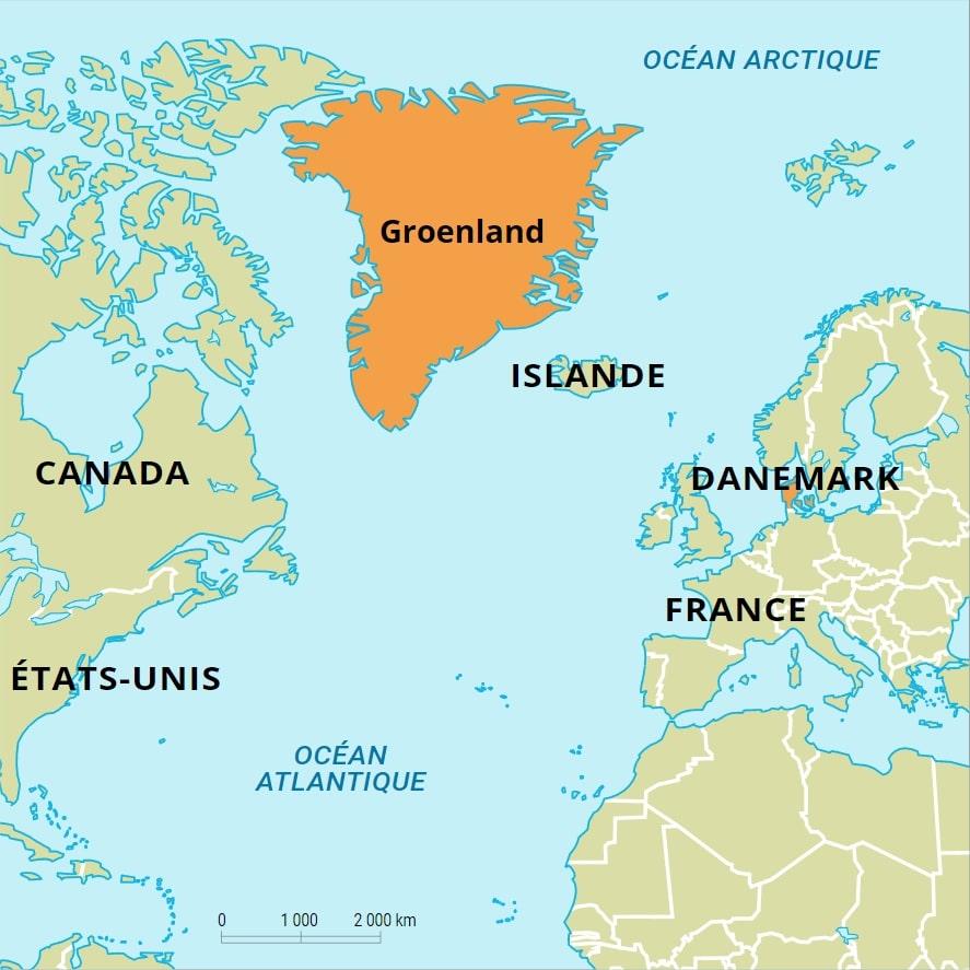 Carte groenland situation monde